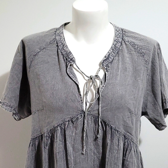 Thrills size 12 cotton faded grey dress with freyed hemline - Picture 4 of 11